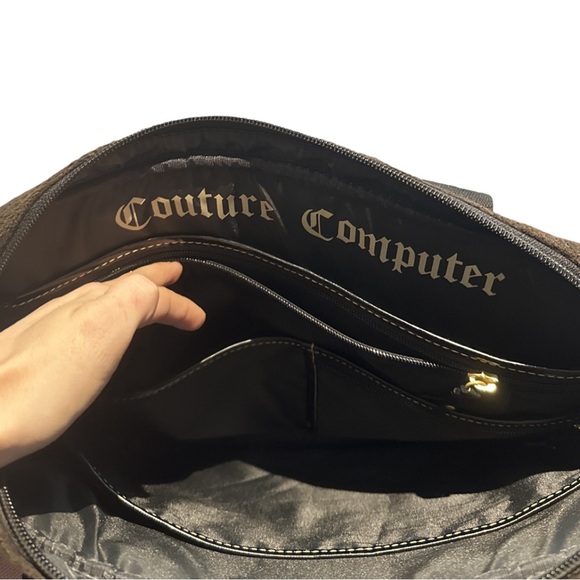 Y2K VINTAGE JUICY COUTURE women's brown cheetah print laptop travel bag. - Picture 6 of 6